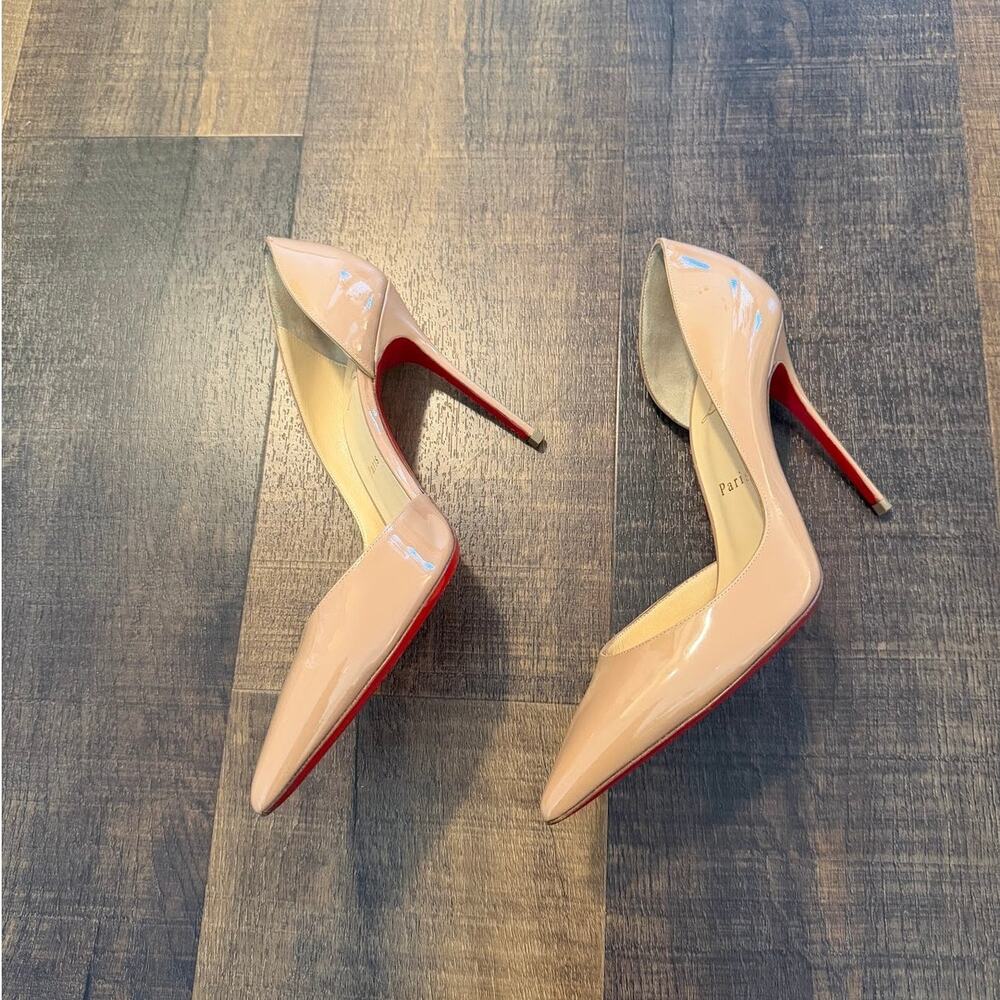 Christian Louboutin Iriza Nude Patent D'Orsay Pumps Size 39.5 - Picture 4 of 12